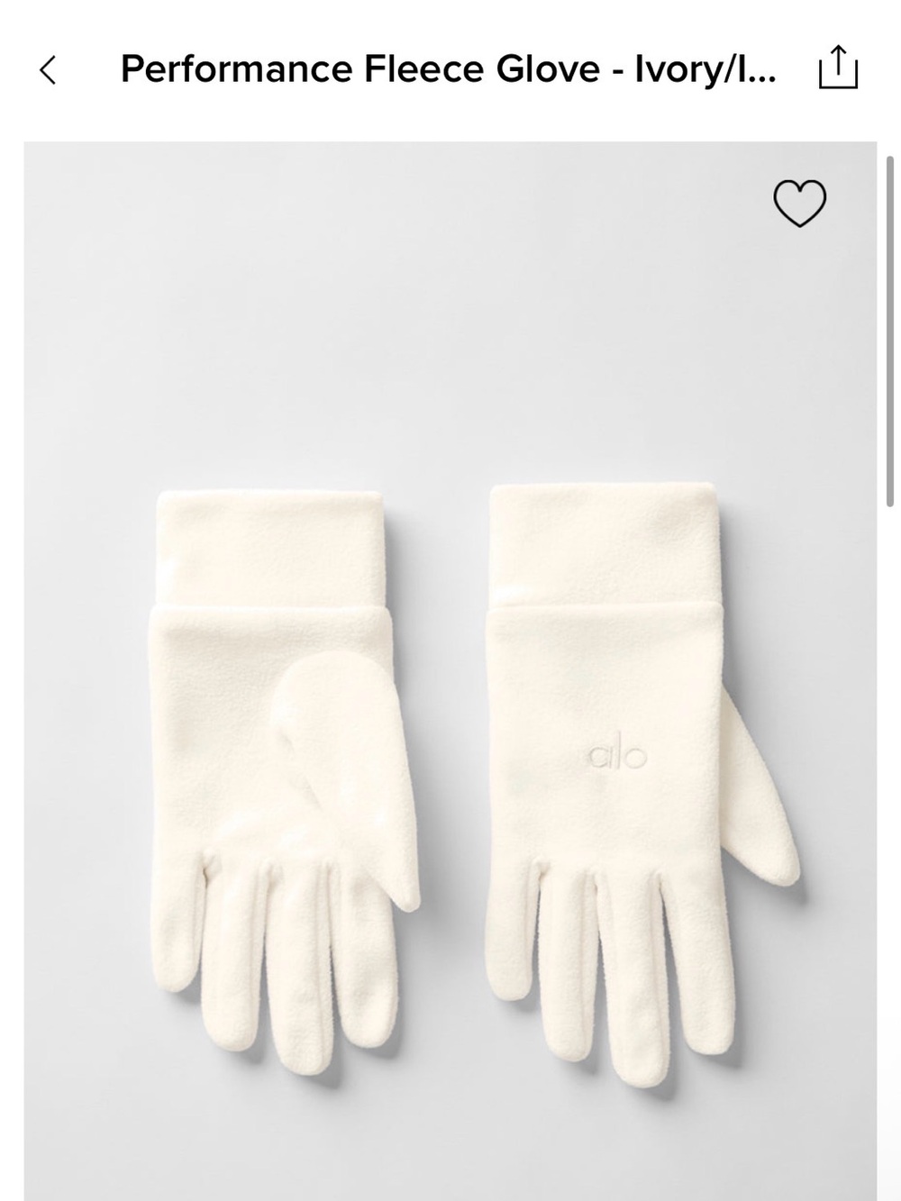 ALO Yoga performance fleece beanie and glove set. NWT